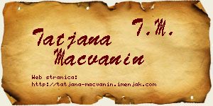 Tatjana Mačvanin vizit kartica